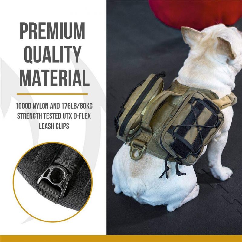 Dog Vest Durable Working Dog Tactical Dog Harness for Small Medium Puppy Dog