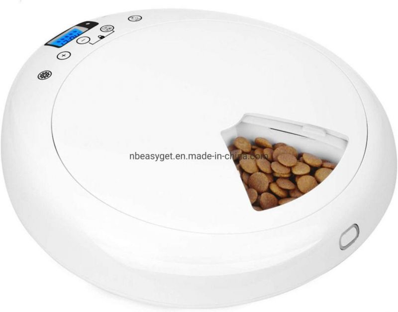 6-Meals Portion Automatic Pet Feeder - Auto Pet Feeder with Digital Timer Food Dispenser Wet and Dry Foods Esg13955