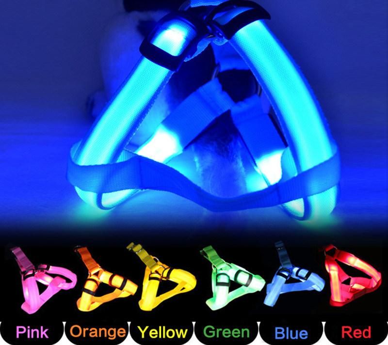 Modern High Quality Nylon LED Flashlight Adjustable Pet Product Dog Harness