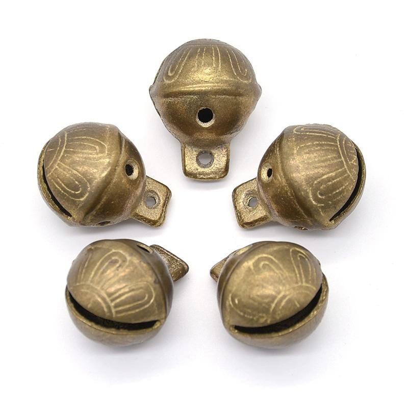 DIY Accessories Cast Copper Metal Bronze Word Bell Pet Animal Collar Four Eyes Copper Bell