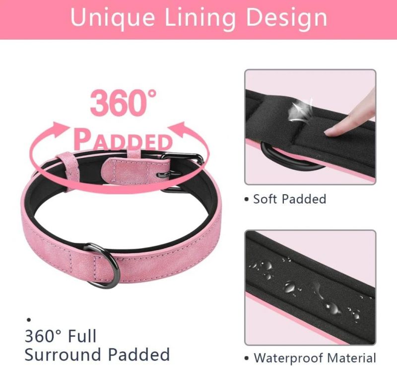 Heavy Duty Adjustable Weatherproof Dog Collar Leather Dog Collar