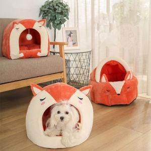 Soft Cone Shape Cat Pet Bed Foldable Fabric Dog Cat House