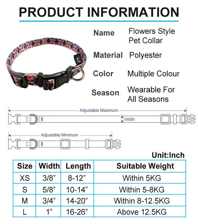Personalized Print 3 in 1 Set Polyester Nylon Strong Large Weighted Dog Collar and Leash Harness for Walking Pets