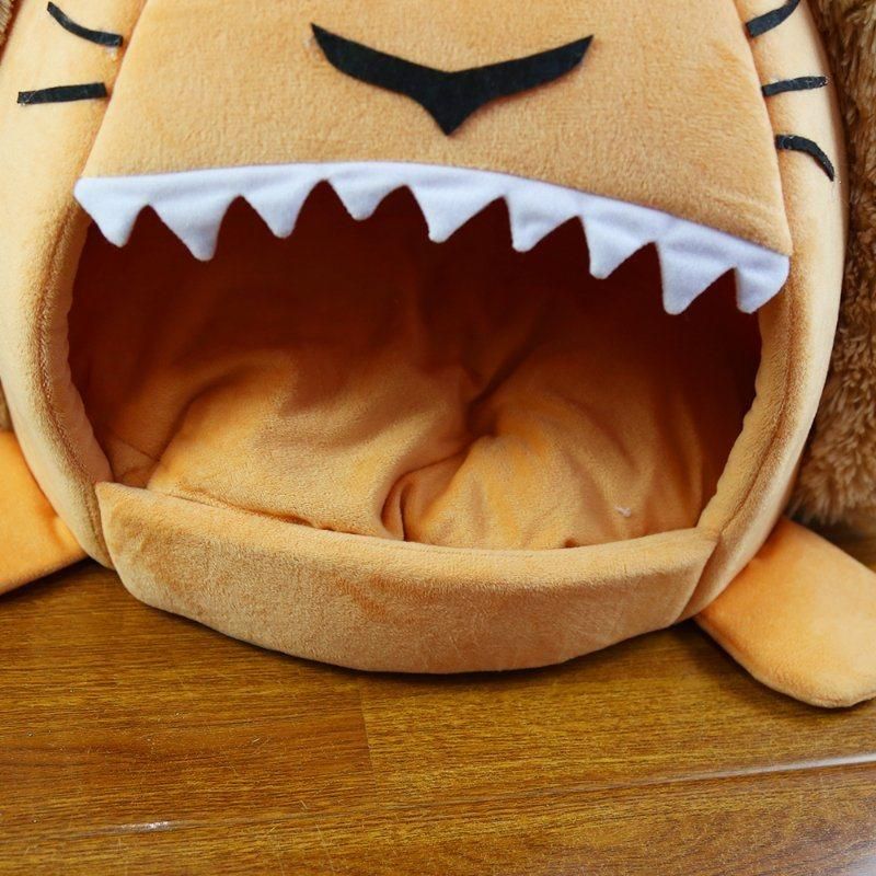 Fluffy Tiger Dog Cartoons Cute Houses Wholesale Soft Fabric Tent Nest Pet Bed