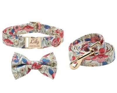Eco-Friendly Cotton Safety Dog Harness Puppy Collar and Leash Set