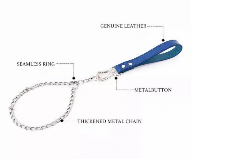 Customized Personalized Logo Designer Real Cow Leather Ostrich Grain Short Training Large Pet Leads Dog Leash