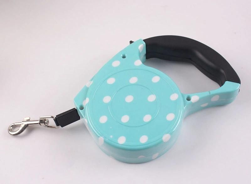 Automatic Telescopic Traction Rope Dog Chain Cute Leash Flower DOT Footprint Puppy Pet Dog Chain