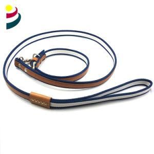 Nylon and Leather Joint Comfortable Hand Feeling Dog Leash