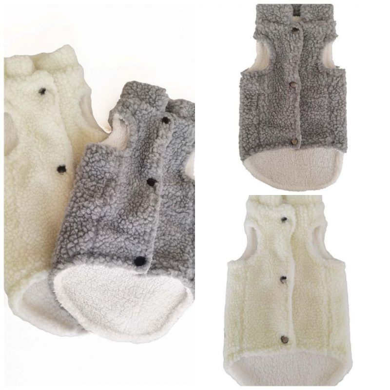 Customized Warm Fleece Button Vest Dog Accessories Apparel Pet Clothes