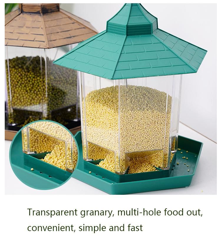 Pavilion-Shaped Bird Feeder with Hanging Outdoor Garden Water Resistant