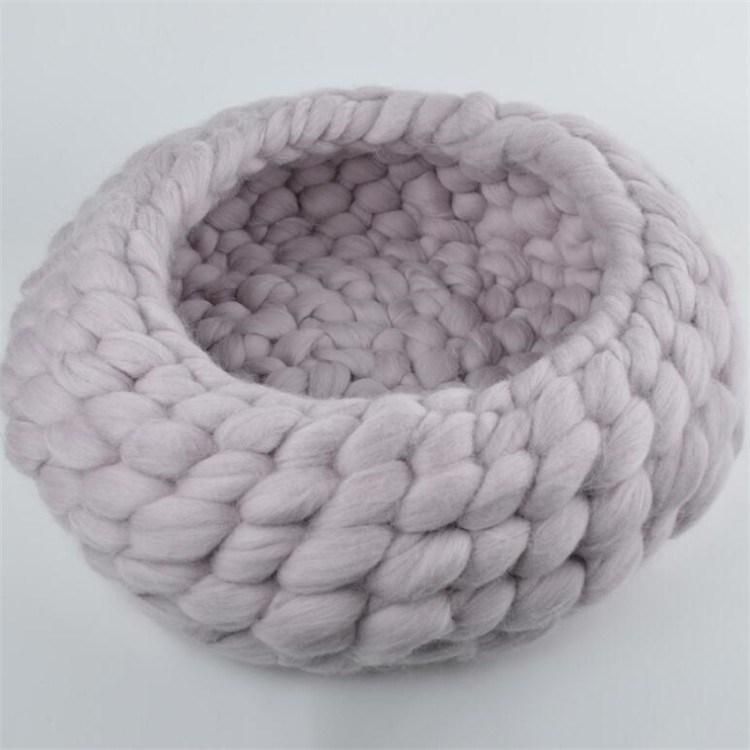 100% Natural Luxury Crochet Arm Knit Giant Chunky Cotton Tube Cave Pet Dog Cat Bed