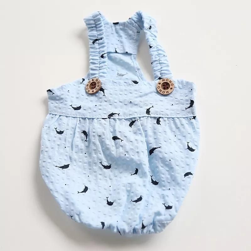 Unique Design New Pet Clothes Dolphin Bubble Embossed Vest Casual Dog Soft Cool Cat Sling T-Shirt