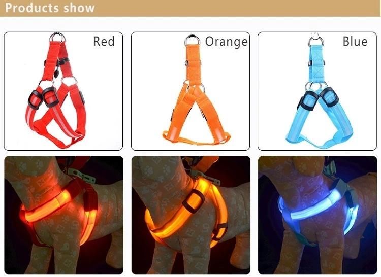 Pet Supplies Dog Accessories Rechargeable Colourful LED Light Dog Harness