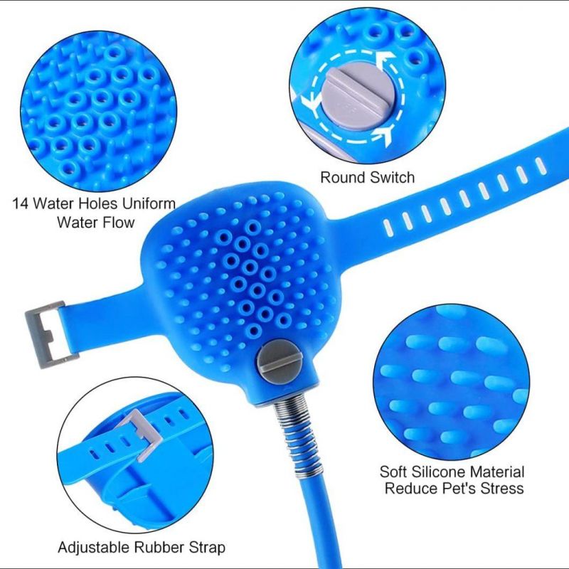 Rubber Pet Bath Brush Bristles Multi-Functional Dog Bathing Massage
