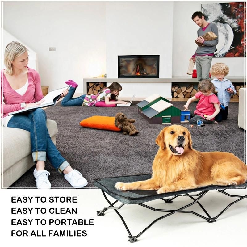 Large Elevated Folding Pet Cot Bed/Raised Dog Bed Cot with Breathable