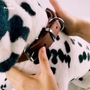Pet Dog Collar Soft Leather Cowhide Collar Large Dog Collar