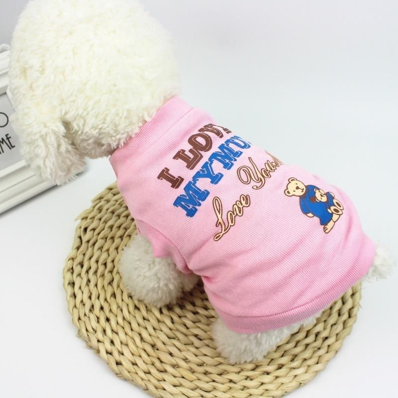 New Cotton Ribbed Print Vest for Dogs and Cats