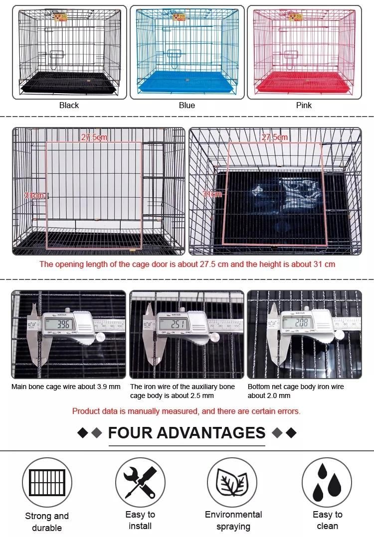 China Pet Supplier Bold Folding Dog Cage Iron Wire Teddy Cage Dense Net Cage