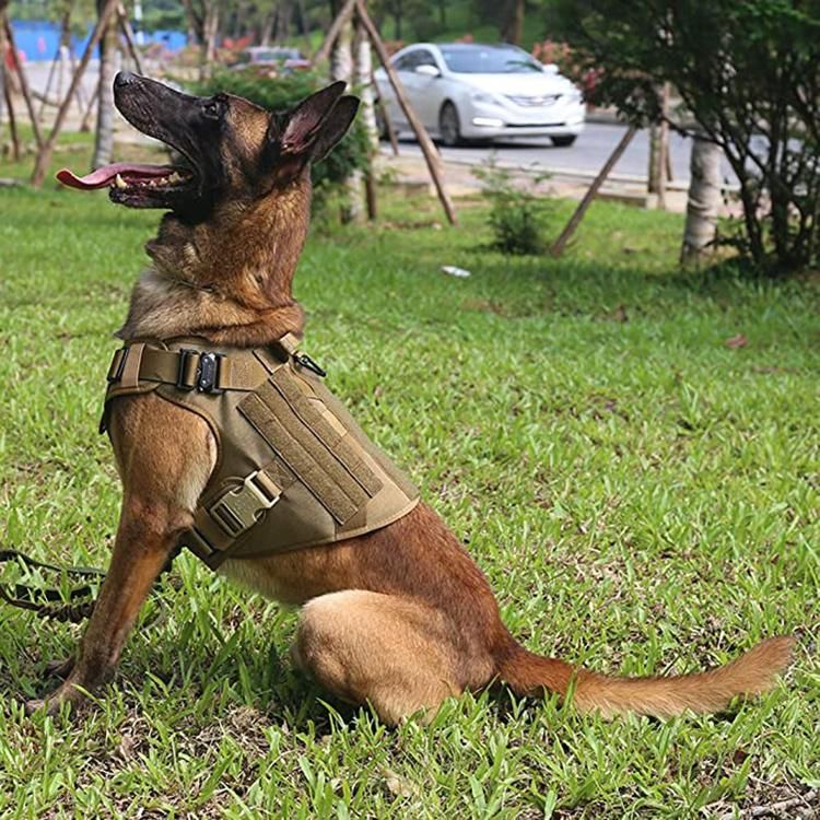 Large Dog Military Style Durable Tactical Dog Harness for Walking Training