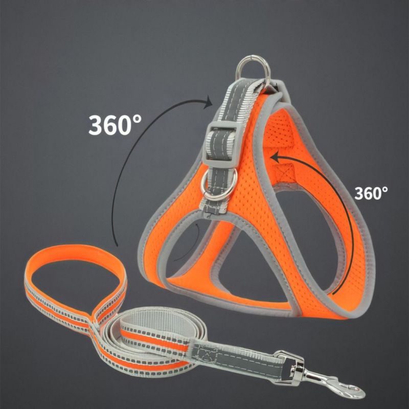 Reflective Tape Dog Harness with Pet Leash