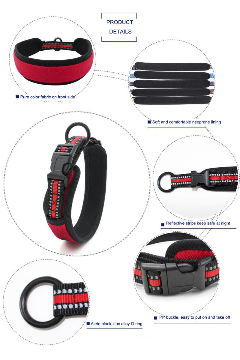 Good Quality Nylon Pet Collar with Soft Neoprene Lining Dog Collar