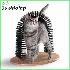 Arch Cat Self Groomer with Round Fleece Base Brush Toys for Pets Scratching Devices