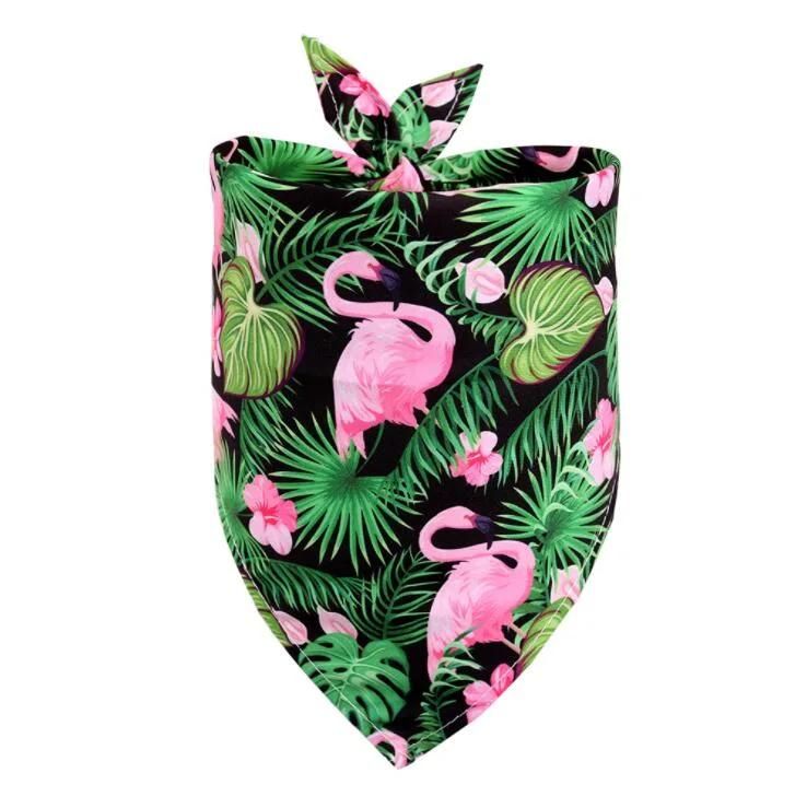 Flamingo Fruit Hawaii Pattern Cooling Summer Triangle Scarfs Dog Bandana for Pet Puppy