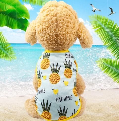 Puppy Couple Banana T-Shirt Dress Skirt Lovers Small Pet Shirt Coat Cool Comfortable Summer Clothes Summer Vest Dog