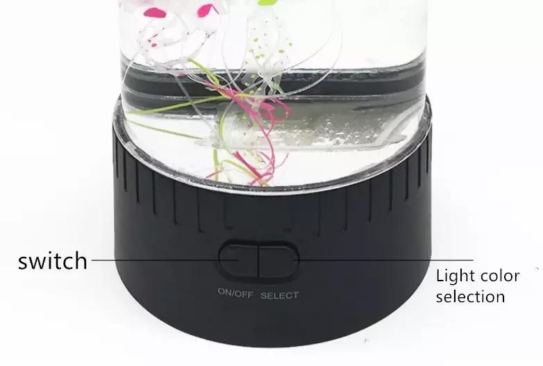 LED Desktop Light Jellyfish Tropical Fish Aquarium Tank /Cylinder Fish Tank