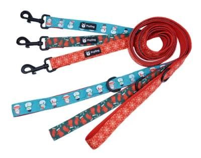 Custom Brand Printed Pattern Durable Soft Smooth Fabric Dog Leash