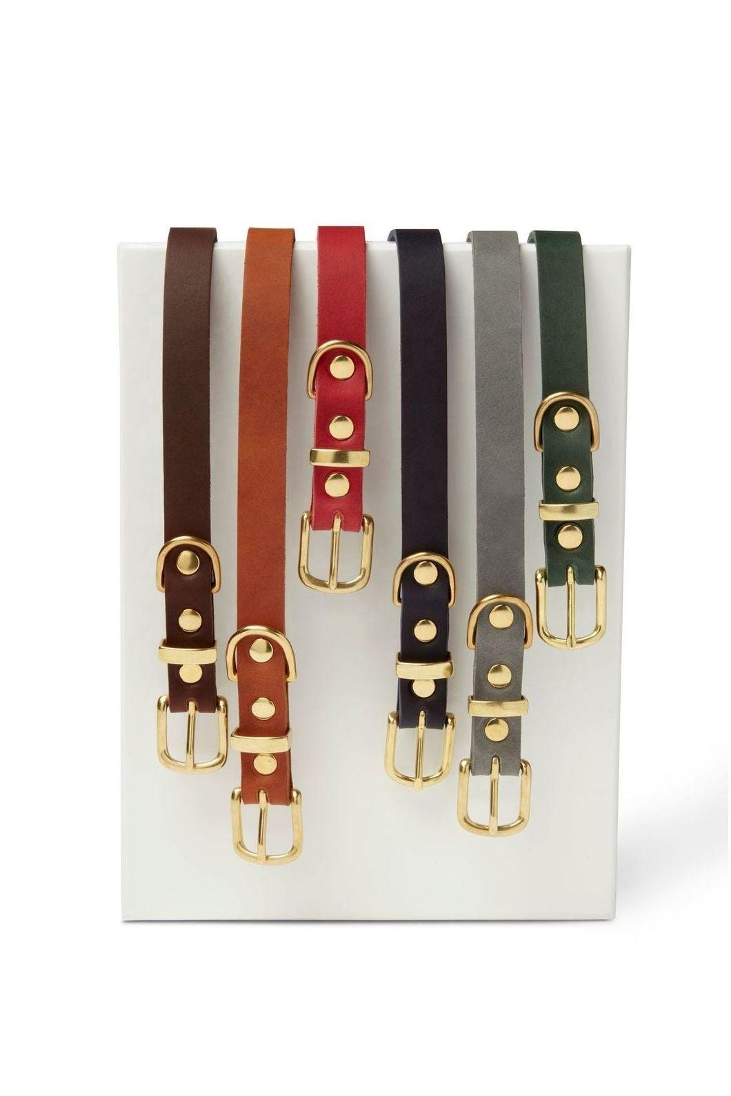 Custom Outdoor Pet Cat Collar and Leash Set Luxury Vegan PU Leather Dog Collar with Brass Buckle
