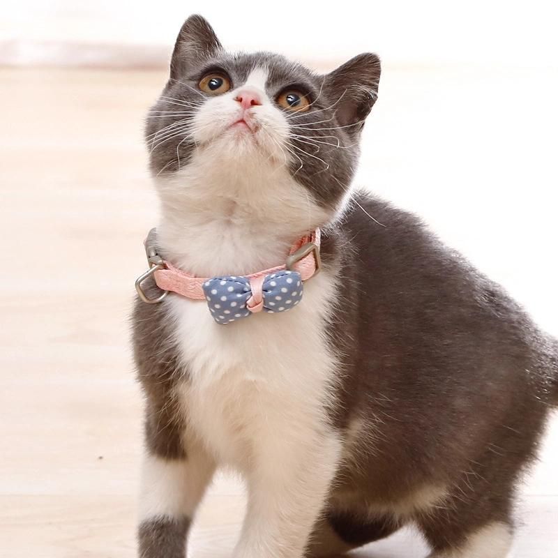 Cat Collars Cotton Striped Bowknot Necklace Tie Puppy Bandana Collar