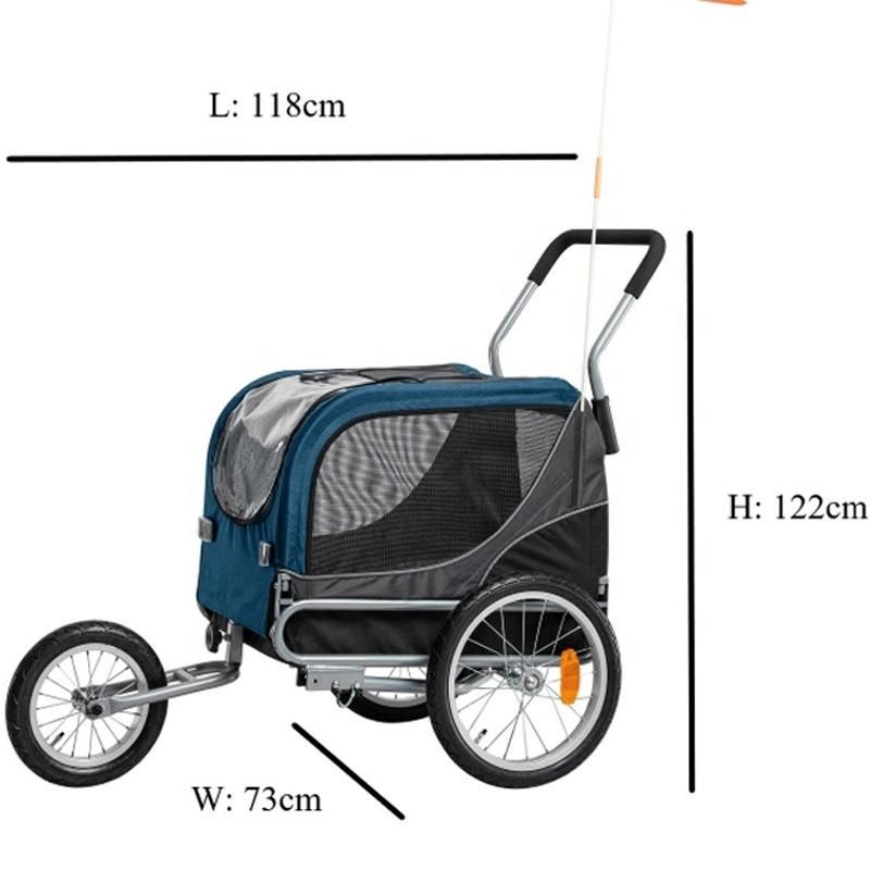 New Style 2 in 1 Dog Stroller Bicycle Trailer Jogger for Pet Dog Pet Bike Trailer Pet Stolley