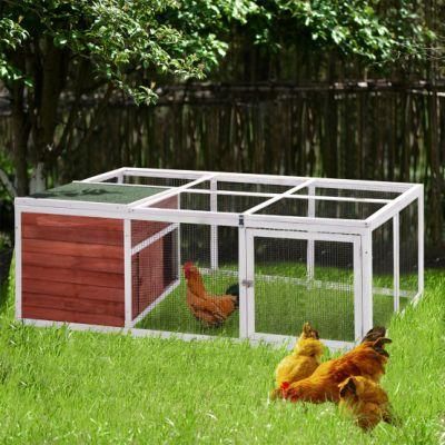 61.8 Inches Chicken Coop Pet House Small Animal with Enclosed Run for Outdoor Garden Backyard