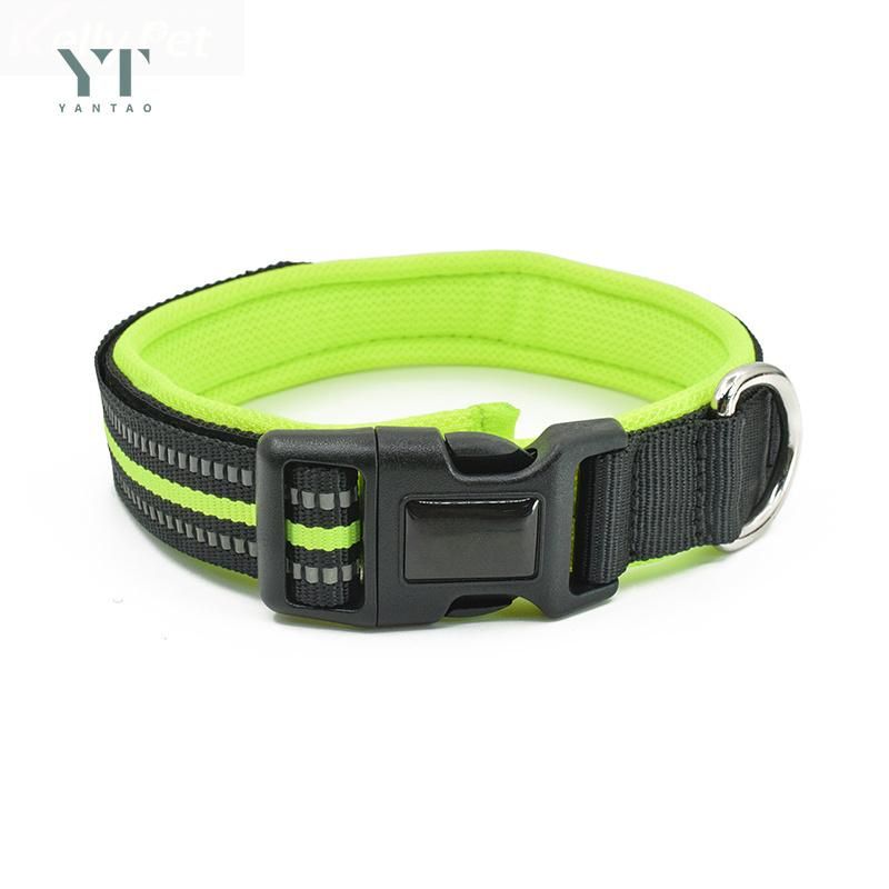 Premium Heavy Duty Soft Reflective Adjustable Nylon Webbing Padded Buckle Tactical Training Custom Luxury Cat Pet Dog Collar