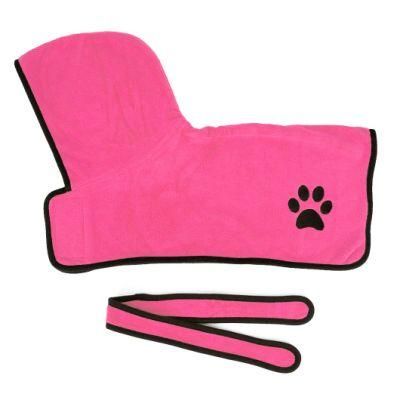 Super Absorbent Soft Towel Robe Dog Cat Bathrobe Grooming Quick Drying Pet Supply
