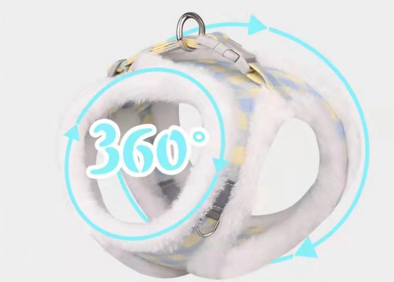 Reflective Pet Harness with Soft White Fleece Warm Dog Harness