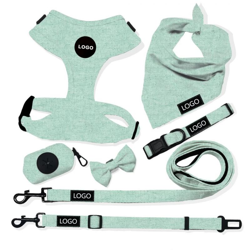 Custom Adjustable Cotton Dog Harness Dog Collar Dog Leash Collar Algodon Arnes PARA Perros Correa PARA Perros