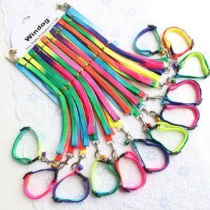 Pet Cat Dog Kitten Adjustable Colorful Rainbow Harness