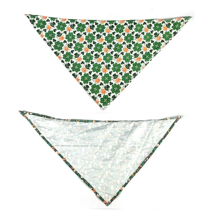 Multi- Color Washable Double Layer Plaid Printed Cotton Triangle Pet Dog Bandana Scarf