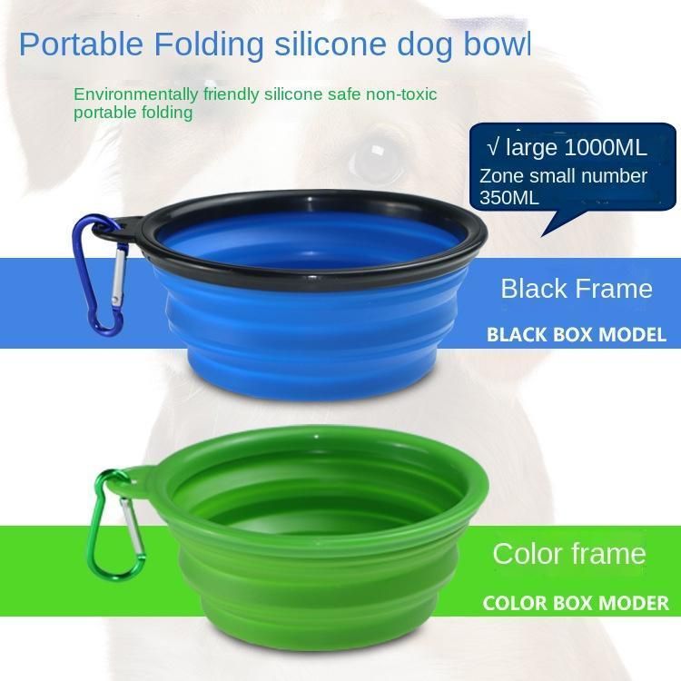 Pet Supplies Large and Small TPE Folding Silicone Pet Bowl Portable Dog Bowl