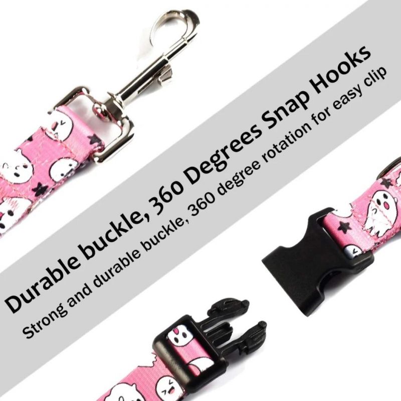 Dog Halloween Collar with Pet Ghost Leash Set Cat Gift Adjustable Dog Cute Collars
