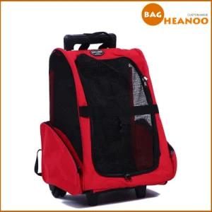 Large Airline Rolling Wheeled Pet Dog Cat Travel Carrier Backpack