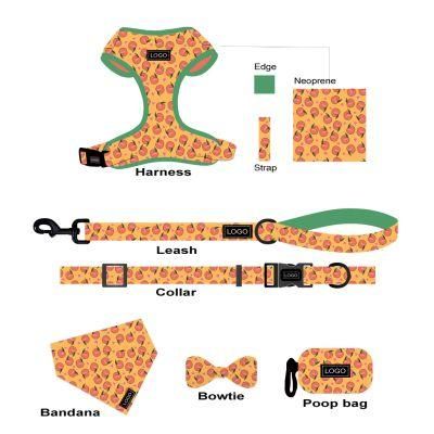 OEM Manufacturer Pet Toys Custom Pattern Full Set Dog Harness with Leash Collar Poo Bag