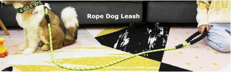 Rope Dog Leash for Medium and Large Dogs with Highly Reflective Threads