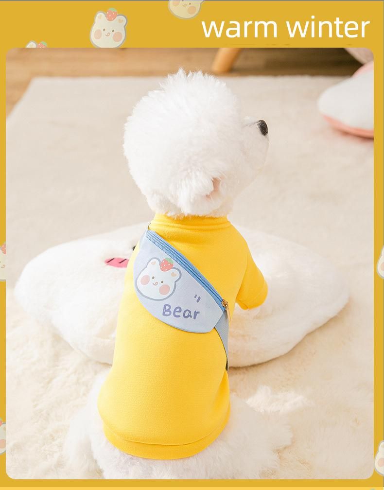 New Zipper Backpack Bear Cute Design Puppy Dog Bipedal Clothes Cat Spring Autumn Hoodie Pet Clothes