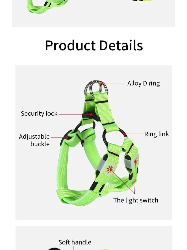 Classic OEM Fine Workmanship LED Strip Dog Harness Pet