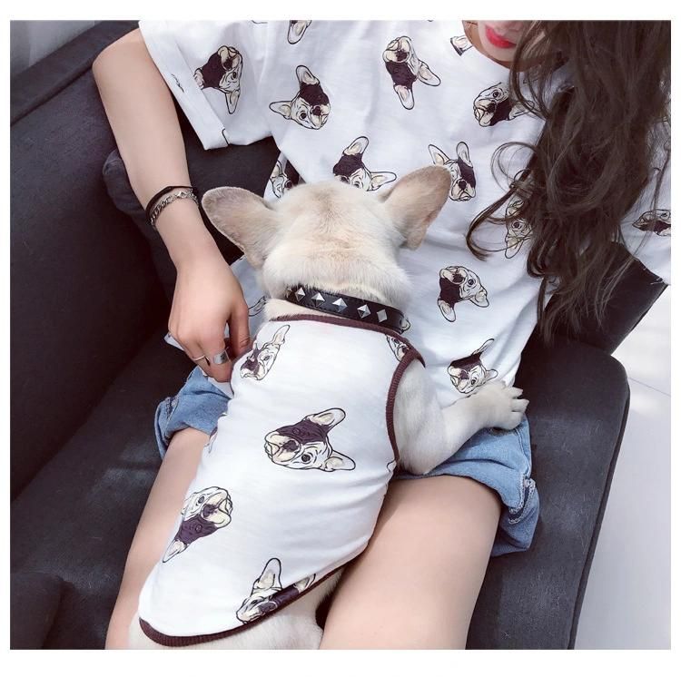Summer Pet T-Shirt Cat Clothes for French Bulldog Match Owner and Dog Clothes Parent-Child Dog Pet Clothing
