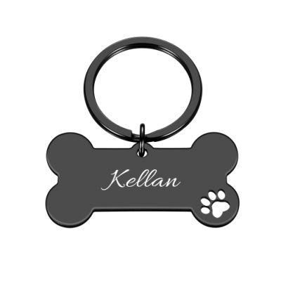 Custom Logo Stainless Steel Metals Silencer Sublimation Engraving Collar Dog Tags Name ID Pet Blank Bone Dog Tag
