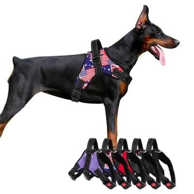 Wholesale Adjustable Nylon No Pull Custom Dog Harness Vest with Handle for Large Dog